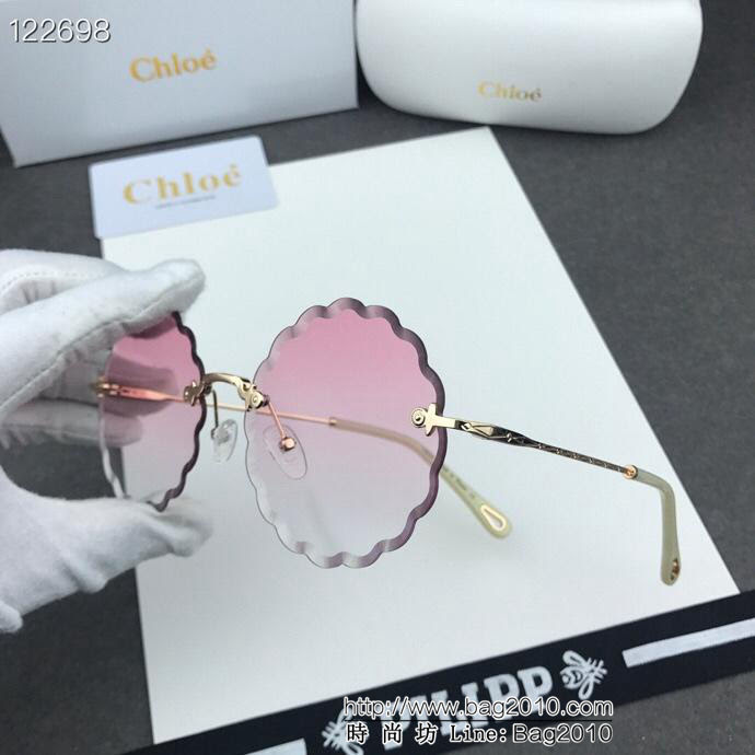 CHLOE克洛伊 新款 無框設計 彈簧鏡腿 江疏影同款 女款太陽鏡 明星範 時尚達人必備 823  lly1203